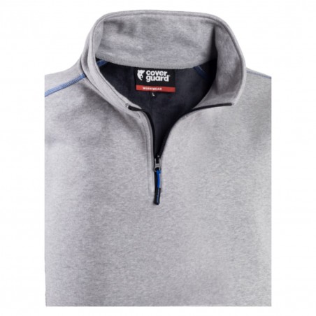 Coverguard - Sweat-shirt avec col montant zippé ORCKA gris clair