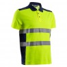 Coverguard - Polo manches courtes haute visibilité OKI jaune et bleu marine