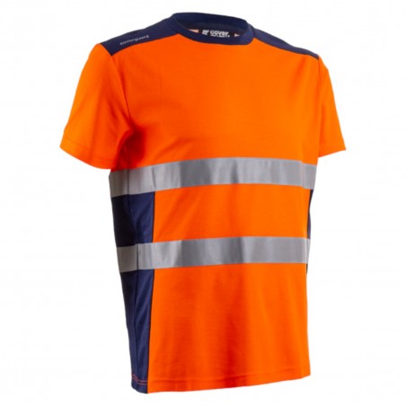 Coverguard - Tee-shirt manches courtes haute visibilité NEKKI orange et bleu marine