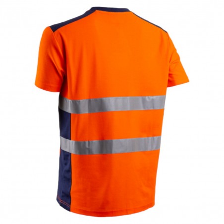 Coverguard - Tee-shirt manches courtes haute visibilité NEKKI orange et bleu marine
