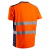 Coverguard - Tee-shirt manches courtes haute visibilité NEKKI orange et bleu marine