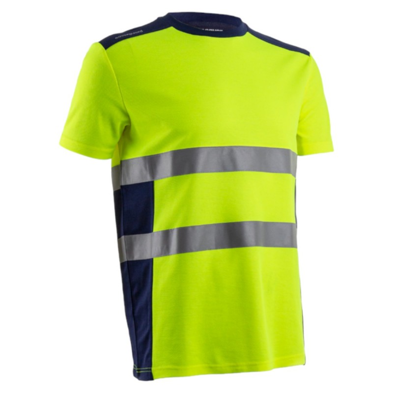 Coverguard - Tee-shirt manches courtes haute visibilité NEKKI jaune et bleu marine