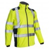 Coverguard - Softshell 3 couches chaude et imperméable haute visibilité KANPA jaune et bleu marine