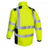 Coverguard - Softshell 3 couches chaude et imperméable haute visibilité KANPA jaune et bleu marine