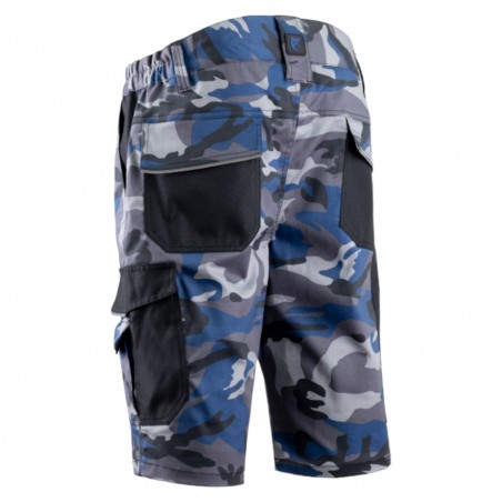 Coverguard - Bermuda de travail camouflage avec taille élastiquée KAMMO bleu et gris