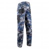 Coverguard - Pantalon de travail camouflage avec genoux renforcés et taille élastiquée KAMMO bleu et gris