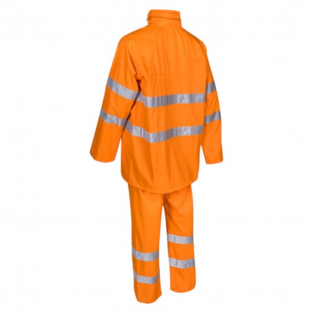 Coverguard - Ensemble de pluie imperméable avec col montant ajustable haute visibilité KAWA orange