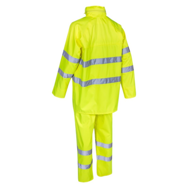 Coverguard - Ensemble de pluie imperméable avec col montant ajustable haute visibilité KAWA jaune