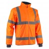 Coverguard - Veste de travail 2 en 1 imperméable et chaude doublée polaire haute visibilité KAZAN orange et bleu marine