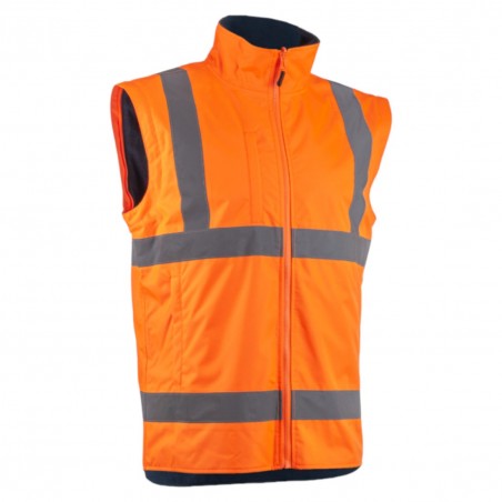 Coverguard - Veste de travail 2 en 1 imperméable et chaude doublée polaire haute visibilité KAZAN orange et bleu marine