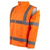 Coverguard - Veste de travail 2 en 1 imperméable et chaude doublée polaire haute visibilité KAZAN orange et bleu marine