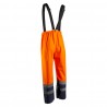 Coverguard - Pantalon de pluie avec bretelles élastiquées imperméable enduit PU haute visibilité HYDRA orange et bleu marine