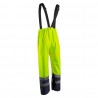 Coverguard - Pantalon de pluie avec bretelles élastiquées imperméable enduit PU haute visibilité HYDRA jaune et bleu marine