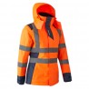 Coverguard - Parka chaude et imperméable pour Femmes haute visibilité HORA orange et bleu marine
