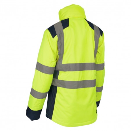 Coverguard - Parka chaude et imperméable pour Femmes haute visibilité HORA jaune et bleu marine
