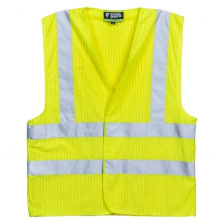 Coverguard - Gilet sans manches antistatique et anti-feu haute visibilité ajustable en largeur HODER jaune (Pack de 10)