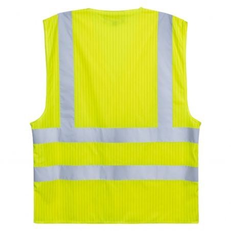 Coverguard - Gilet sans manches antistatique et anti-feu haute visibilité ajustable en largeur HODER jaune (Pack de 10)