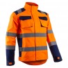 Coverguard - Veste de travail avec zones de tensions élastiquées haute visibilité HIBANA orange bleu marine