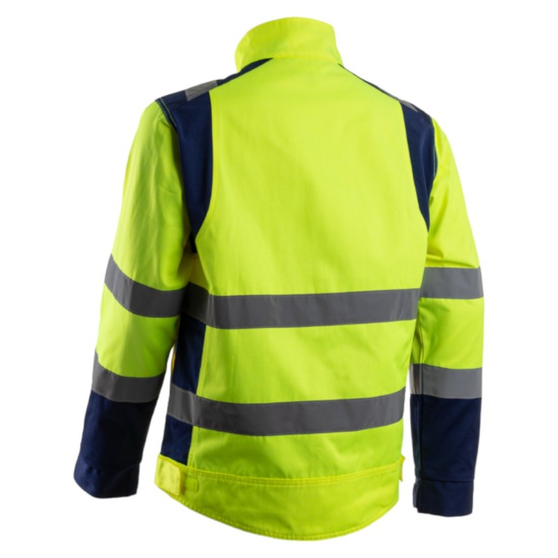 Coverguard - Veste de travail avec zones de tensions élastiquées haute visibilité HIBANA jaune bleu marine