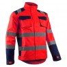 Coverguard - Veste de travail avec zones de tensions élastiquées haute visibilité HIBANA rouge bleu marine