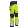 Coverguard - Pantalon de travail avec zones de confort élastiquées haute visibilité HIBANA jaune bleu marine