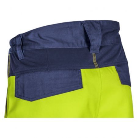 Coverguard - Pantalon de travail avec zones de confort élastiquées haute visibilité HIBANA jaune bleu marine