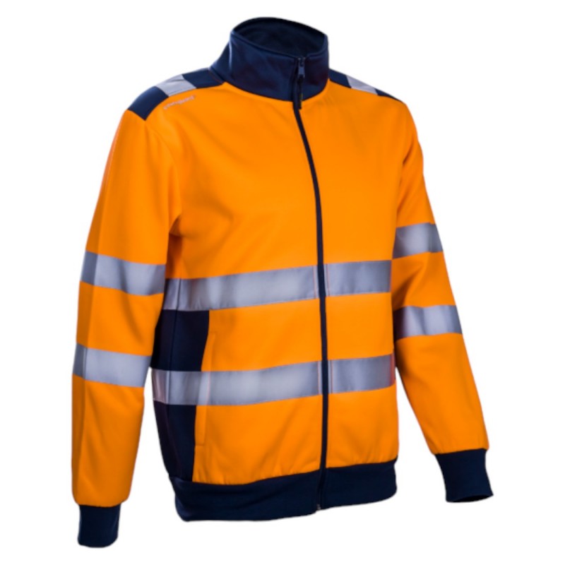 Coverguard - Veste de travail chaude molletonnée antisalissures haute visibilité GOKKAN orange bleu marine