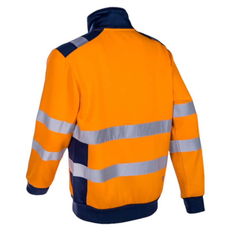 Coverguard - Veste de travail chaude molletonnée antisalissures haute visibilité GOKKAN orange bleu marine