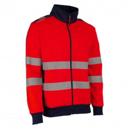 Coverguard - Veste de travail chaude molletonnée antisalissures haute visibilité GOKKAN rouge bleu marine