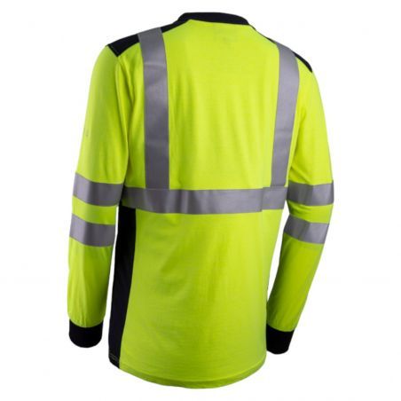 Coverguard - Polo manches longues haute visibilité multirisques EKHI jaune bleu marine