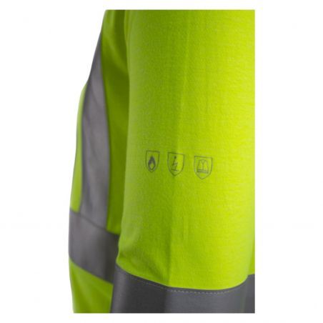 Coverguard - Polo manches longues haute visibilité multirisques EKHI jaune bleu marine