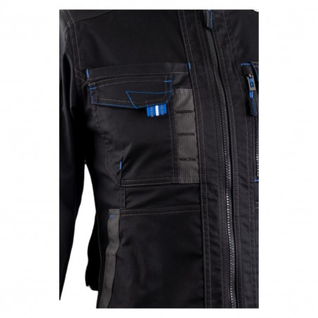 Coverguard - Veste de travail pour Femmes dos rallongé CASITA noire et bleue