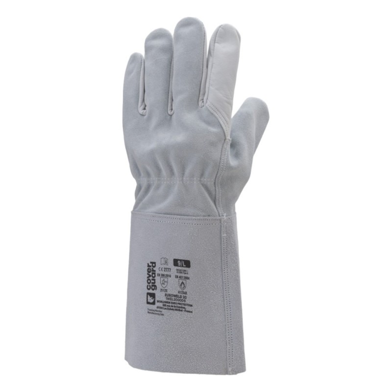 Coverguard - Gants de soudeur en croute de bovin antistatique manchette 15cm EUROWELD 200 (Pack de 10)