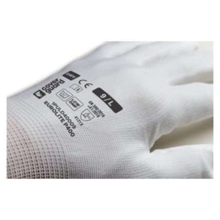 Coverguard - Gants de manutention en milieu sec paume enduite PU tactile EUROLITE P400 (Pack de 10)