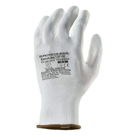 Coverguard - Gants de manutention en milieu sec paume enduite PU EUROLITE 13P100 (Pack de 10)