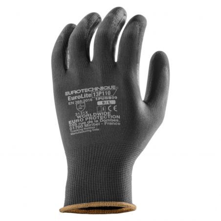 Coverguard - Gants grip en milieu sec paume enduite PU EUROLITE 13P110 (Pack de 5)