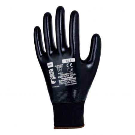 Coverguard - Gants de protection en milieu huileux enduction complète Nitrile EUROLITE N100 (Pack de 12)