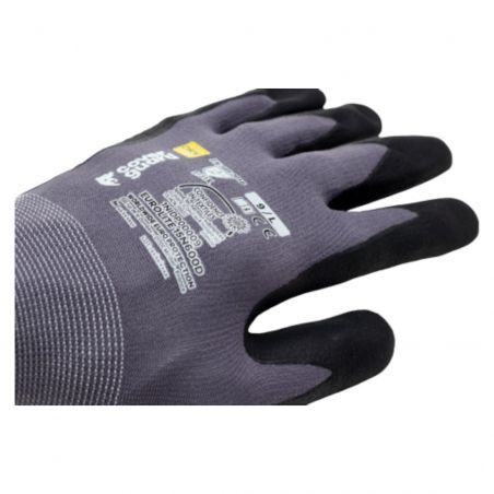 Coverguard - Gants grip en milieu sec paume enduite Nitrile renforcée picots EUROLITE 15N600D (Pack de 10)