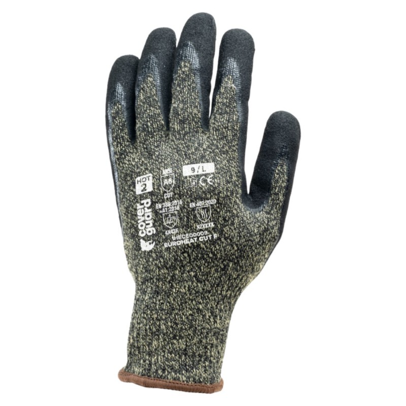 Coverguard - Gants anti-chaleur et anti-coupures de protection maximale double enduction Nitrile coupure F EUROHEAT CUT F (Pack 