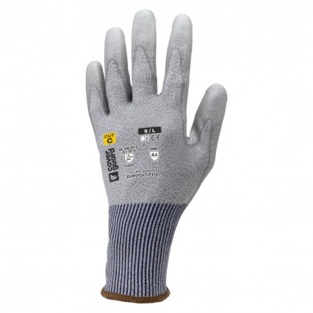 Coverguard - Gants anti-coupures en milieu sec coupure C paume enduite PU tactile EUROCUT P313 (Pack de 10)