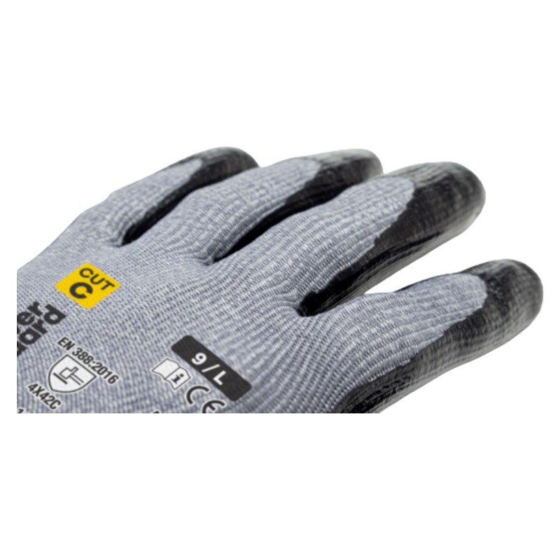 Coverguard - Gants anti-coupures en milieu huileux coupure C paume enduite Nitrile lisse tactile EUROCUT N313 (Pack de 10)