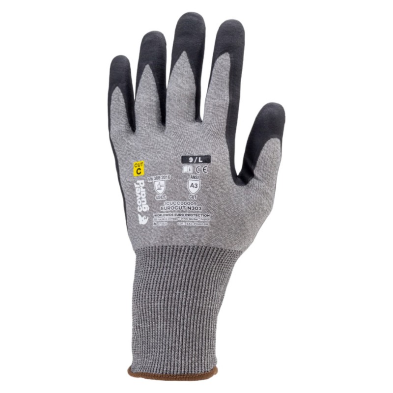 Coverguard - Gants anti-coupure en milieu sec en mousse Nitrile tactile coupure C EUROCUT N303 (Pack de 5)