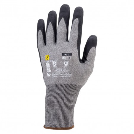 Coverguard - Gants anti-coupure en milieu sec en mousse Nitrile tactile coupure C EUROCUT N303 (Pack de 5)