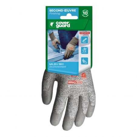 Coverguard - Gants anti-coupures en milieu sec paume enduite PU coupure D EUROCUT P500 (Pack de 5)