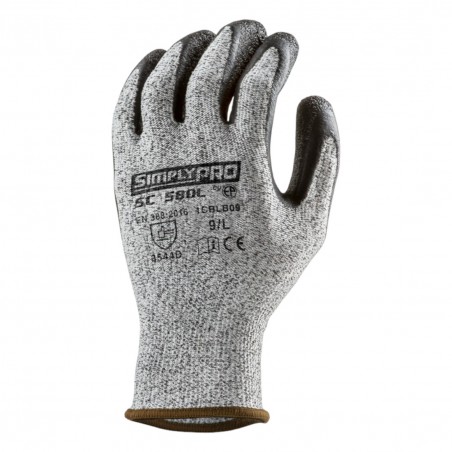 Coverguard - Gants anti-coupures grip exceptionnel en milieu humide paume enduit Latex coupure D EUROCUT SC580L (Pack de 5)
