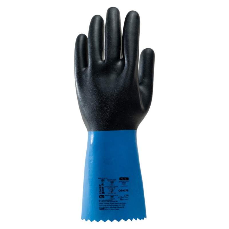 Coverguard - Gants de protection chimique en Néoprène sur support Coton EUROCHEM NE530 (Pack de 12)