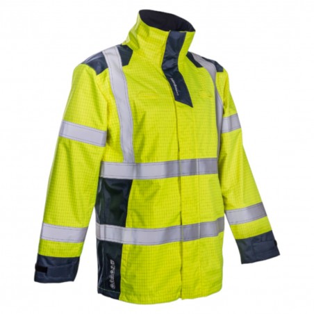 Coverguard - Parka de pluie imperméable multirisques NOTT jaune et bleu marine