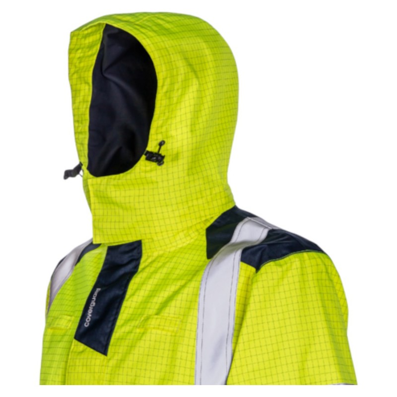Coverguard - Parka de pluie imperméable multirisques NOTT jaune et bleu marine
