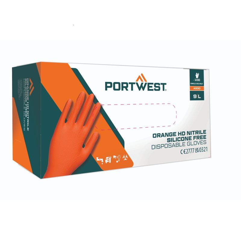 Portwest - Gants à usage unique en nitrile HD 0.18mm (Pack de 100)