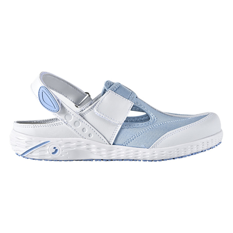 Safety Jogger - Sandales médicales végan avec assise plantaire amovible ALIZA blanc et bleu clair OB